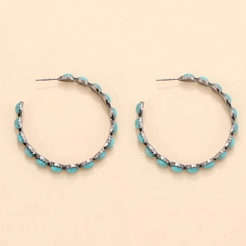 Turquoise Hoop Earrings